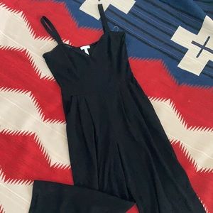 Women’s pleated black tank top jumpsuit